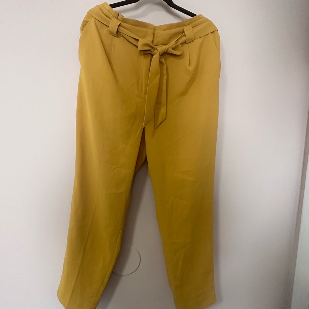 Express Mustard Tie-Waist Pants
